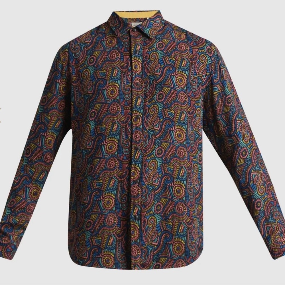 NWT Jack & Jones L regular fit 100% cotton multicolored button down shirt - Picture 2 of 16